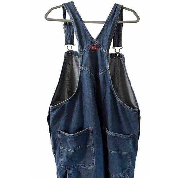 Dickies Bib Overalls Men's Size 40 Blue Denim 40x30 Carpenter Workwear Pant 8302 - Picture 3 of 7